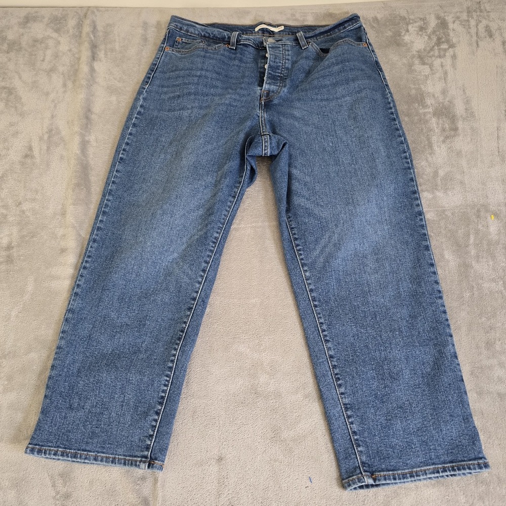Levis Jeans Womens 16W Blue Wedgie Straight High Rise Denim Pants Stretch Fit